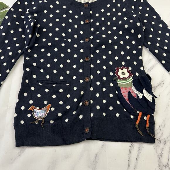 Charlie Robin Anthropologie Chicken Cardigan Sweater Size XS Blue Polka Dot - Picture 5 of 12